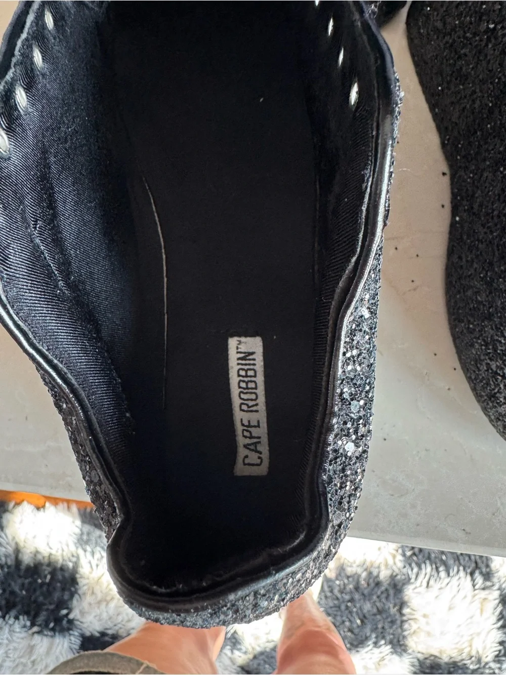 ✨ Cape Robbin Black Glitter Platform Sneakers | women 9/EU40